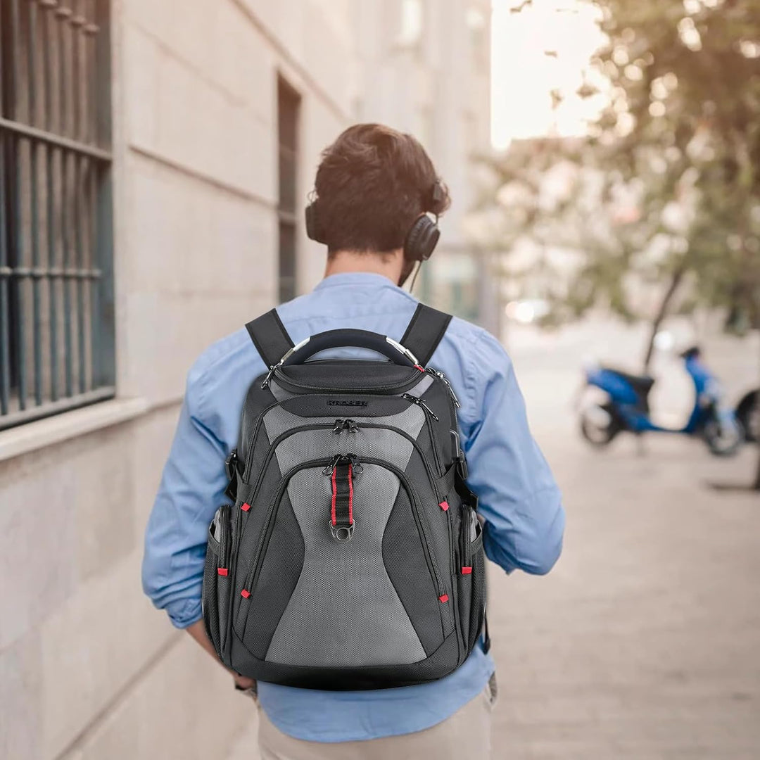 KROSER Laptop Rucksack 17,3 Zoll Reise XL Business Daypack Schwerlast Wasserdicht mit Hartgeschältem