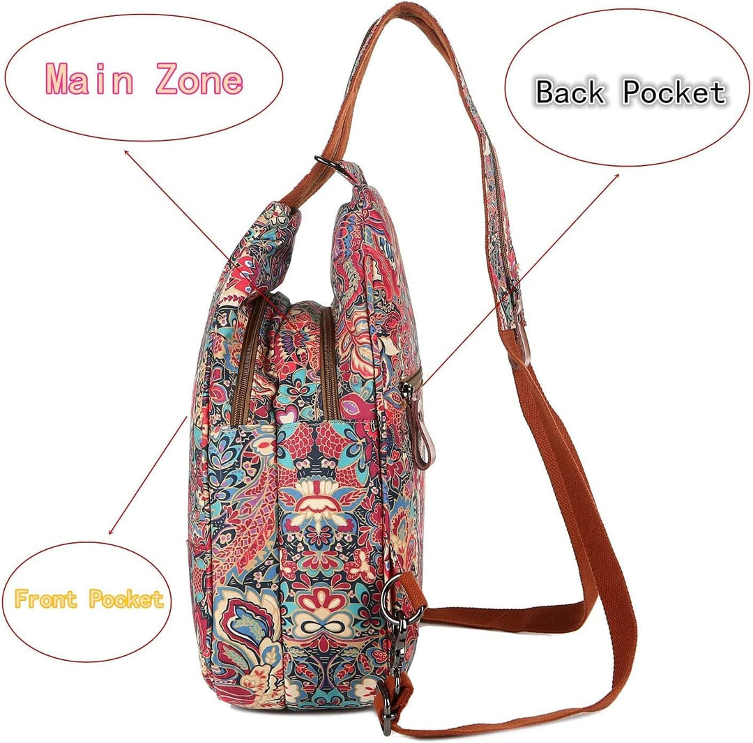 Baosha Damen Sling Rucksack Tasche Leichter Crossbody Brusttasche Schultertasche Reise Wandern Daypa