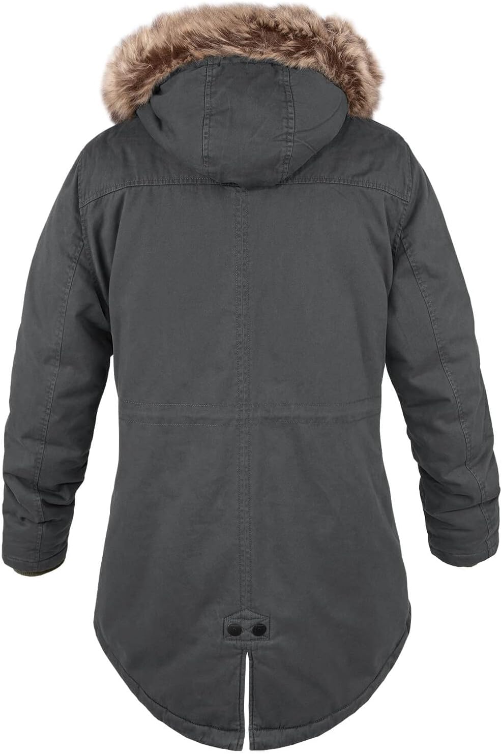 bw-online-shop Ladies Fishtail Winterparka mit Teddyfutter Parka Jacke Wintermantel XS Anthrazit, XS