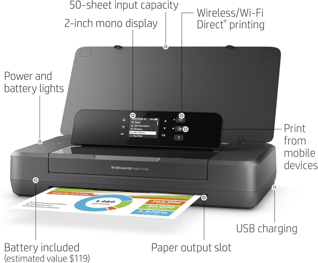 HP Officejet 200 Mobile Tintenstrahldrucker Farbe 4800 x 1200 DPI A4 WLAN