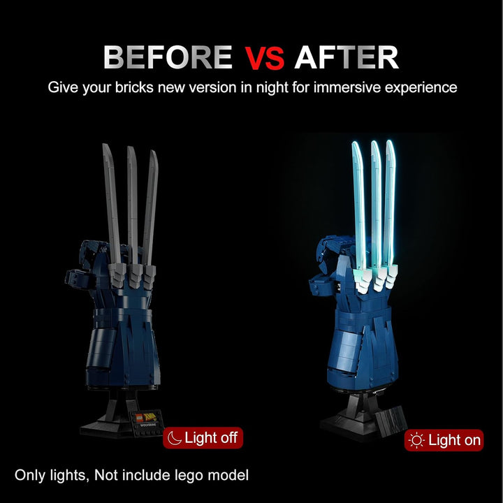 cooldac LED Licht Set Kompatibel mit Lego 76250 Wolverine Adamantium Claws, Licht Set Kompatibel mit