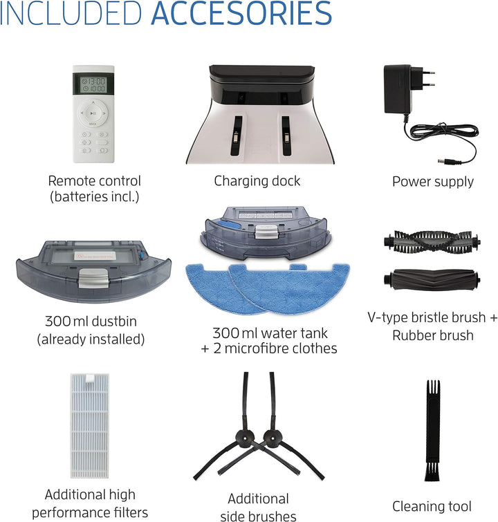 ZACO A8s Saugroboter mit Wischfunktion, App & Alexa Steuerung, 7,2cm flach, automatischer Staubsauge