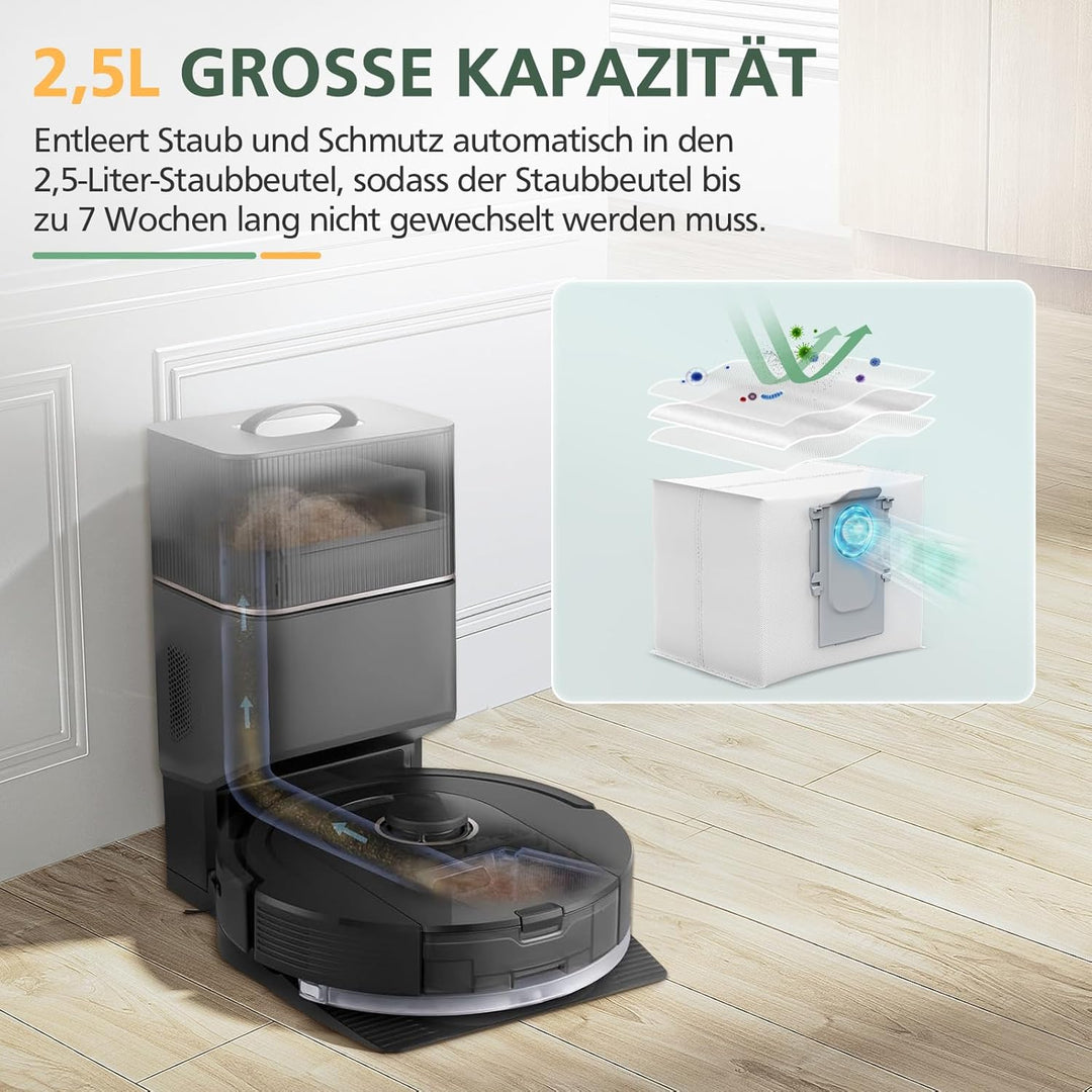 17 Stück Zubehör für Roborock Q5 Pro+ /Q5 Pro/ Q8 Max+ /Q8 Max Staubsauger, 2 Hauptbürsten, 2 HEPA-F