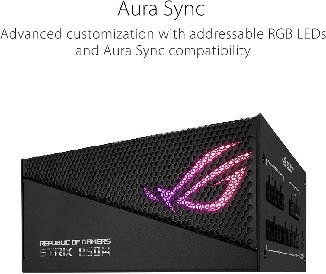 ASUS ROG Strix 850W Gold Aura Edition RGB Netzteil (850 Watt, Aura Sync RGB Belechtung, 80+ Gold Zer