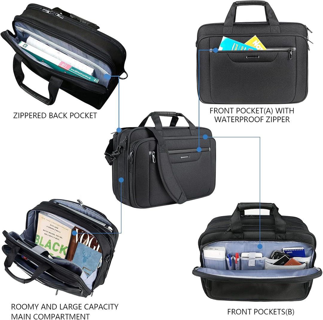 VANKEAN Laptop-Tasche Laptop-Aktentasche für bis zu 18-Zoll-Laptops XXL Wasserabweisende Gaming-Comp