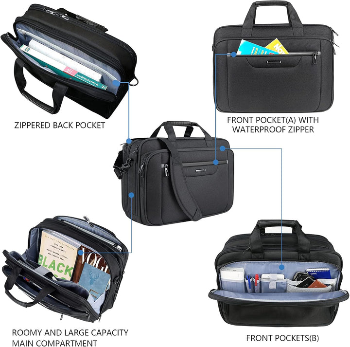 VANKEAN Laptop-Tasche Laptop-Aktentasche für bis zu 18-Zoll-Laptops XXL Wasserabweisende Gaming-Comp