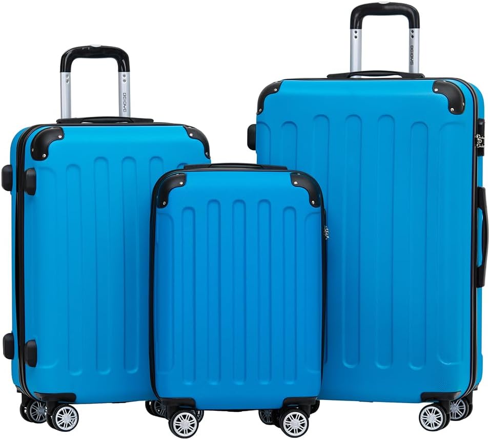 BEIBYE- Hartschalenkoffer Koffer Trolley Rollkoffer Reisekoffer Zahlenschloss 4 Zwilings-Rollen (Cya