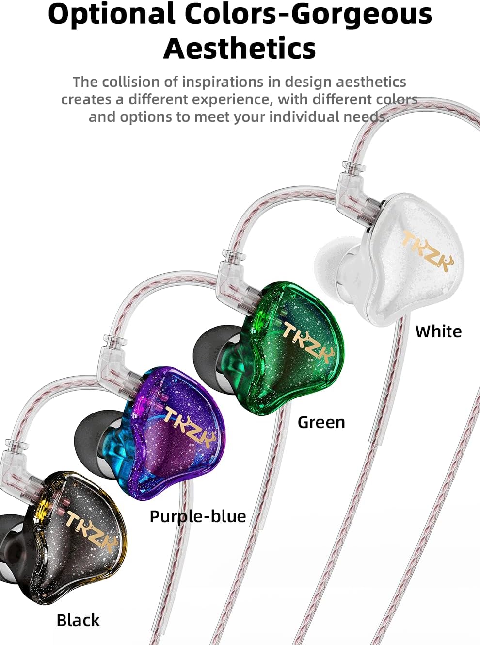 keephifi TKZK TK01 In-Ear-Kopfhörer, kabelgebunden, Super Bass mit verbessertem Kabel, 1D-Stereo-Sou
