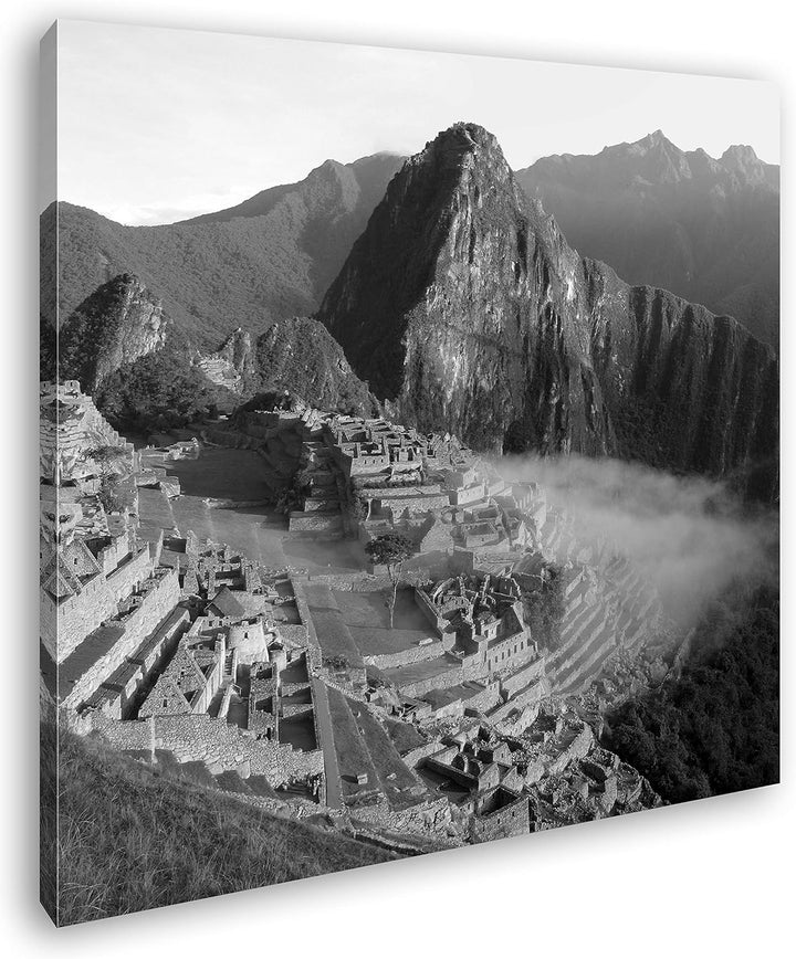deyoli Machu Picchu Ruinenstadt in Peru im Format: 70x70 Effekt: Schwarz&Weiss als Leinwandbild, Mot