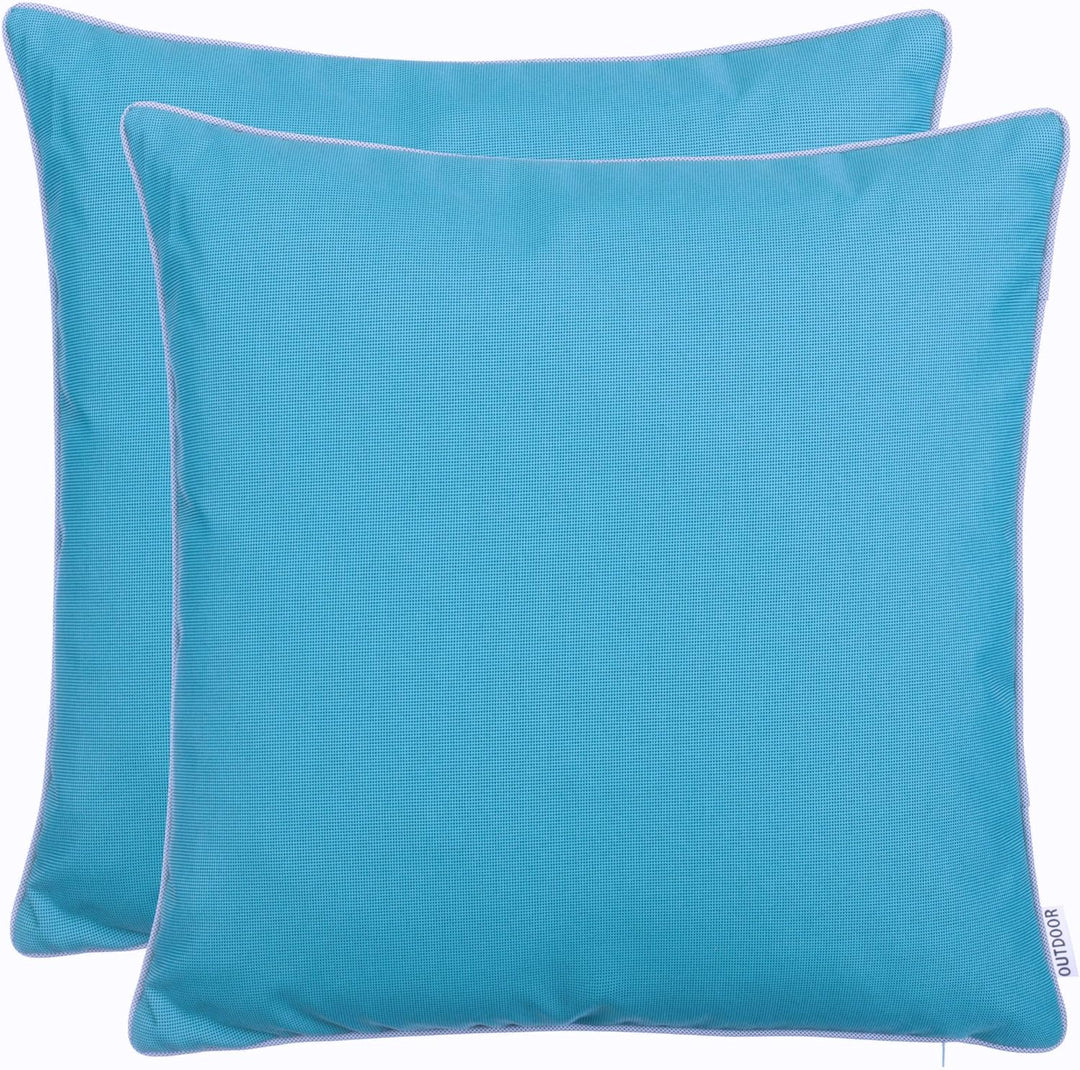 Brandsseller Outdoor Garten Kissen Dekokissen mit Paspel - Garngefärbt Uni Schmutz- und Wasserabweis