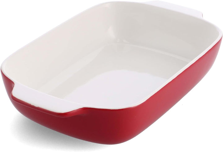KitchenAid Stoneware Backform Rechteckig Keramik Antihaftbeschichtung mit Bambusdeckel, 32 cm/3,8L,