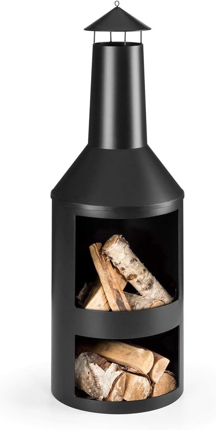 RESCH 502594 Terrassenkamin/Gartenkamin mit Funkenschutz, 45 x 135 cm, Feuerstelle HitzebestÀndig &