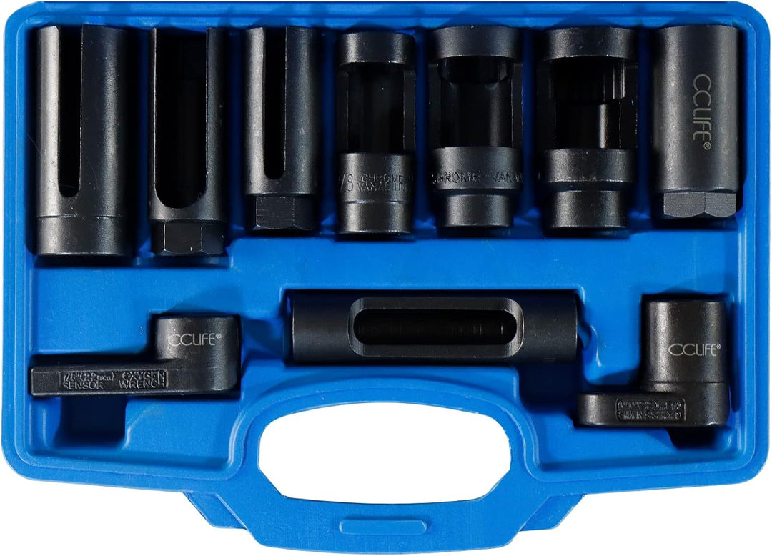 CCLIFE 10tlg Lambdasonden Schlüssel Lambdasonde Nuss Steckschlüssel Werkzeug Lambdasonden-Einsatz, 1