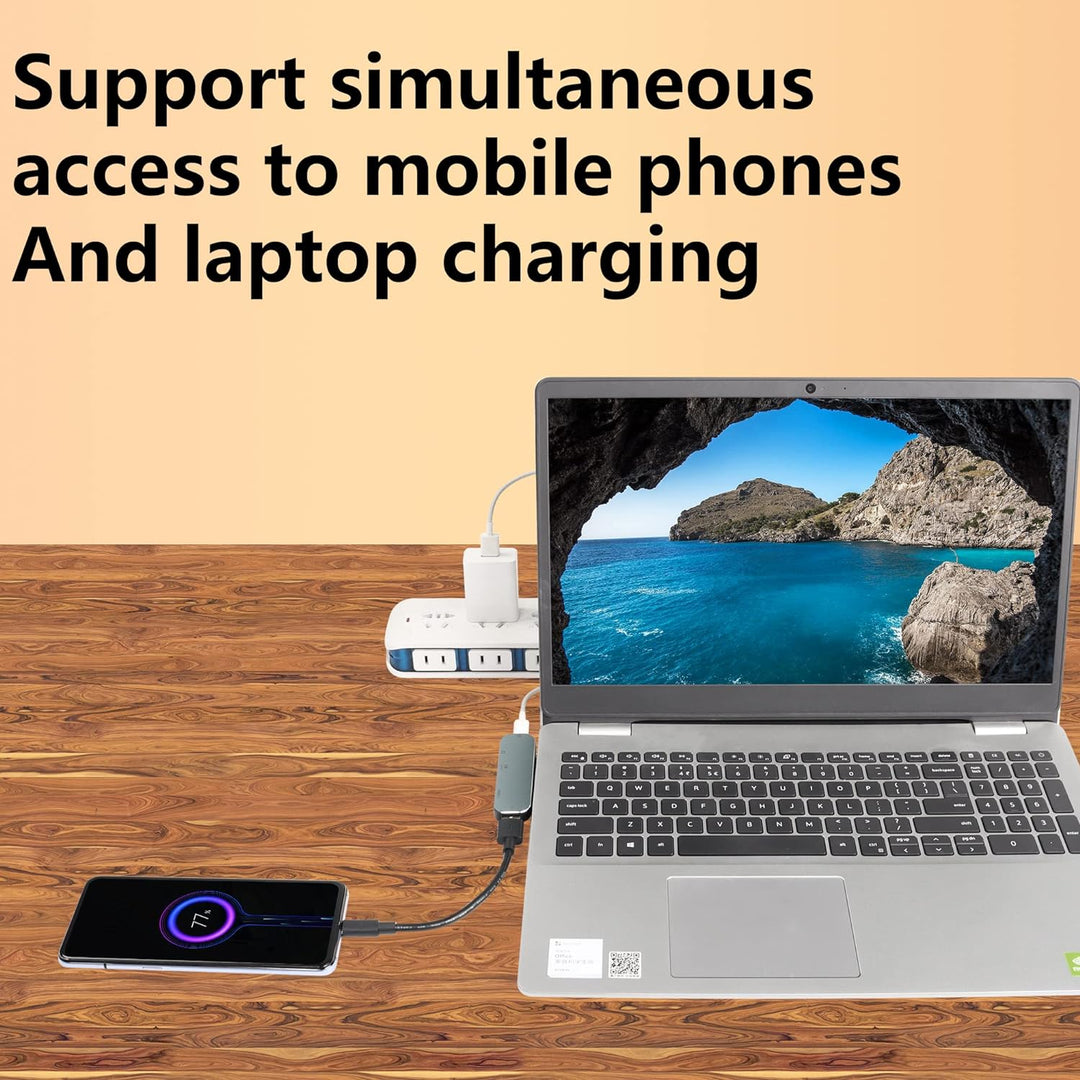 CERRXIAN USB-C-auf-HDMI-Laptop-Docking-Hub, 5-in-1-Typ-C-Adapter mit Dual-USB-, USB-C-Aufladung (PD)