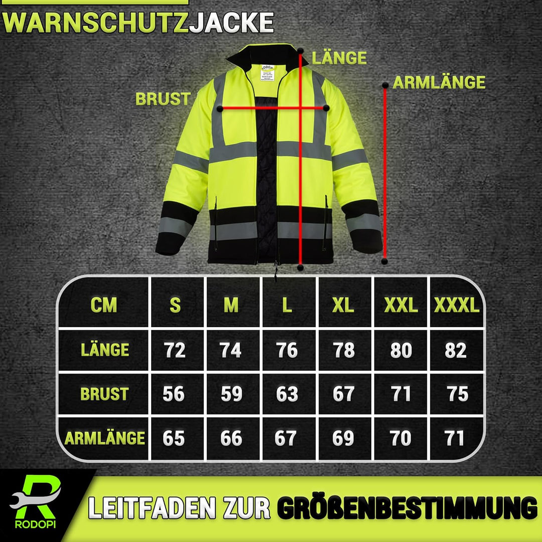 RODOPI FREEZ-Reflex Winter Arbeitsjacke Herren und Damen Gr.S-XXXL Reflektierende Jacke wasserdicht