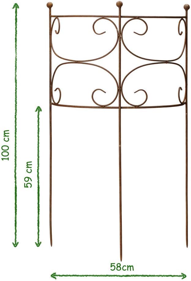 ecosoul Rankgitter Rankhilfe Staudenhalter Strauchhalter halbrund Rankgerüst Metall Eisen Rost Deko