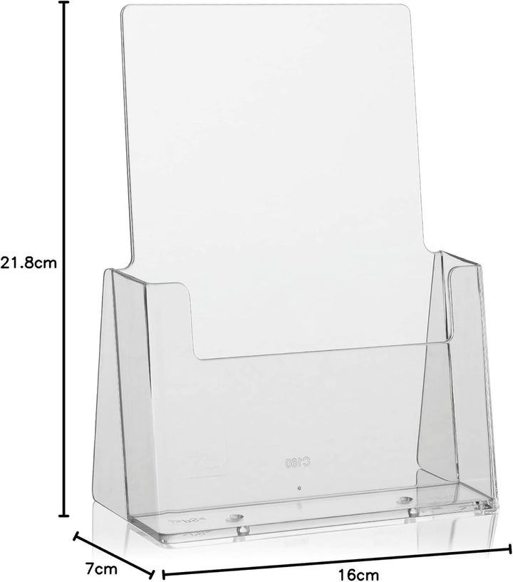 5 C160 Stück taymar DIN A5 Tisch-Prospekthalter, Prospektständer, glasklarer Flyerständer, Präsentat