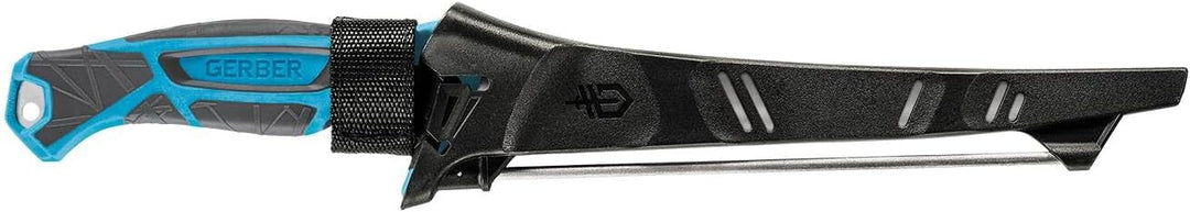 Gerber Anglermesser mit Scheide und Schleifstein, Controller 8‘‘, Klingenlänge: 21 cm, 31-003558 8"