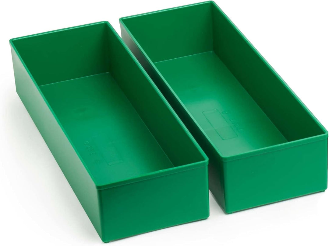 Einsatzboxen 63 mm G3 geeignet als Bosch L-BOXX Einlage | 2 Stück dunkelgrün B312 x T104 x H63 mm |