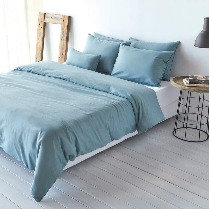 Traumschlaf Uni Baumwolle-Leinen Bettwäsche Rose, 1 Bettbezug 135 x 200 cm + 1 Kissenbezug 80 x 80 c