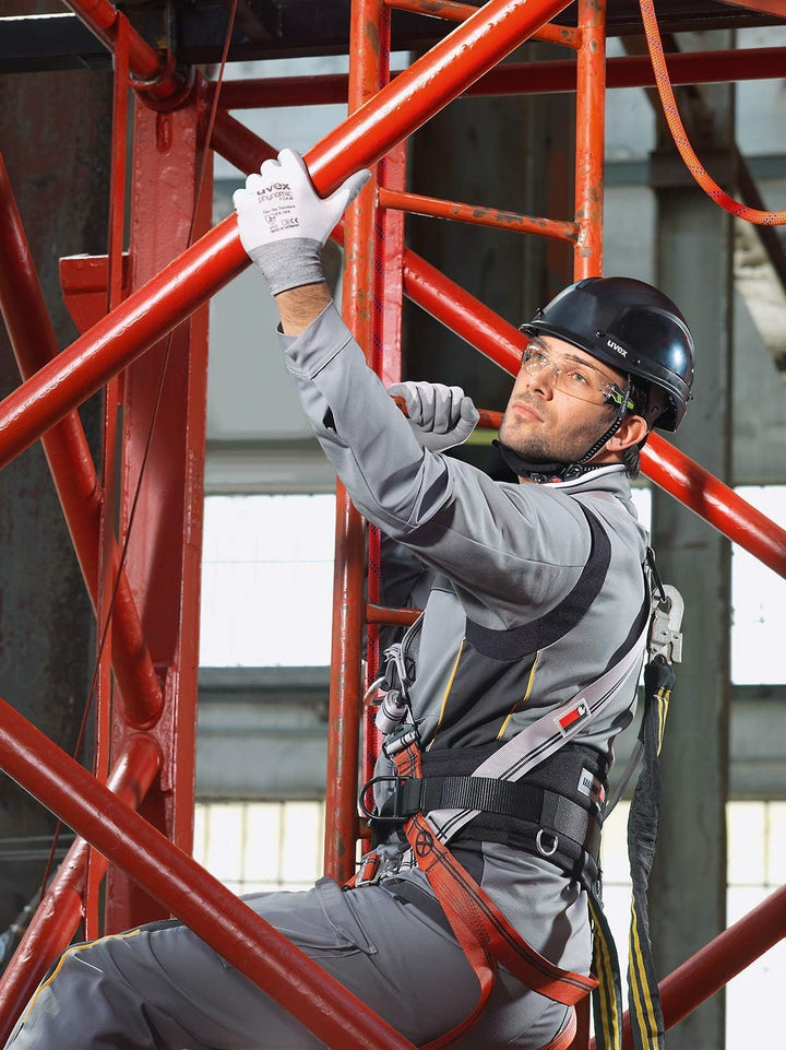 Uvex Pheos Alpine Schutzhelm - Belüfteter Arbeitshelm für die Baustelle - Schwarz Schwarz Einheitsgr