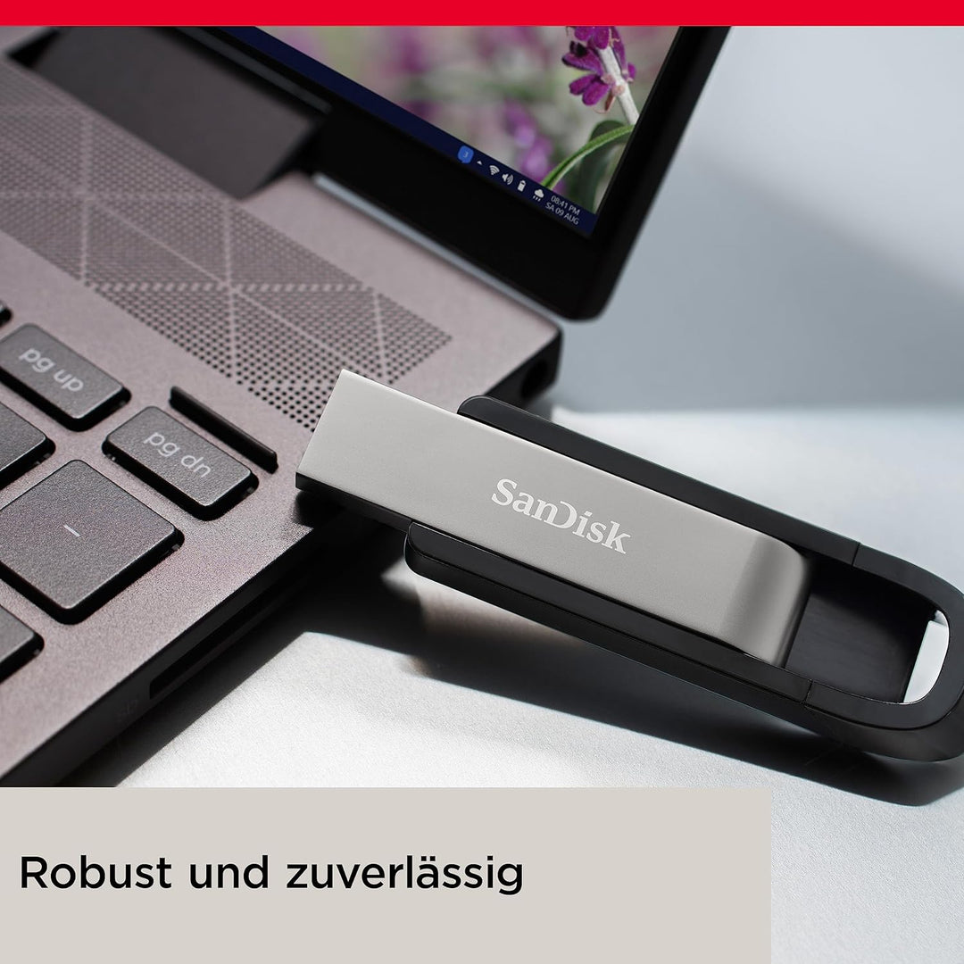 SanDisk Extreme GO USB 3.2 Flash-Laufwerk 128 GB (Highspeed USB, Lese- und Schreibgeschwindigkeit 40