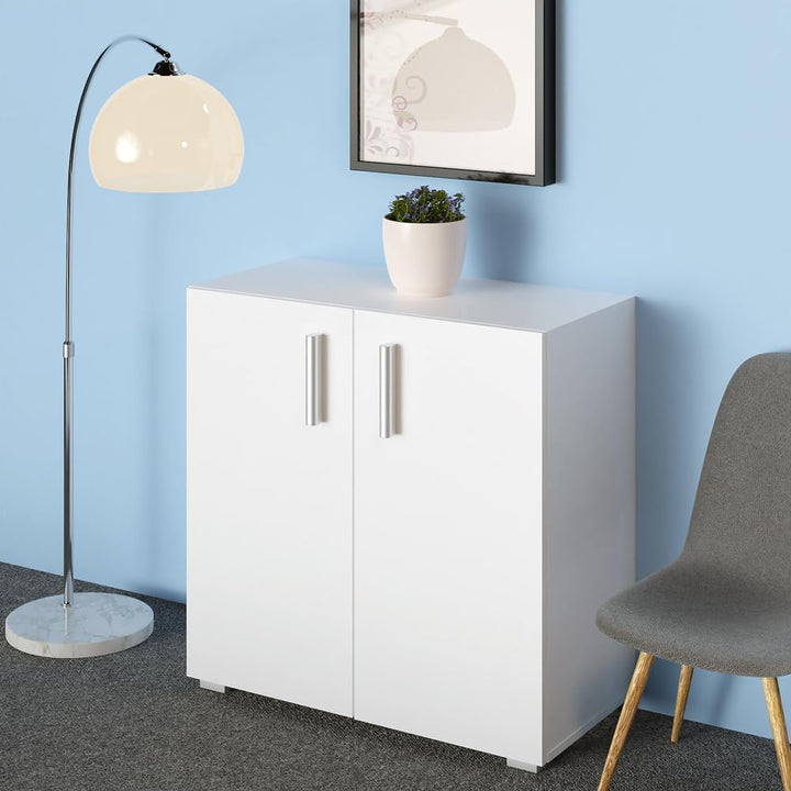 Casaria® Kommode mit 2 Türen 77x60x30 cm Holz Modern höhenverstellbarer Einlegeboden Schlafzimmer Bü