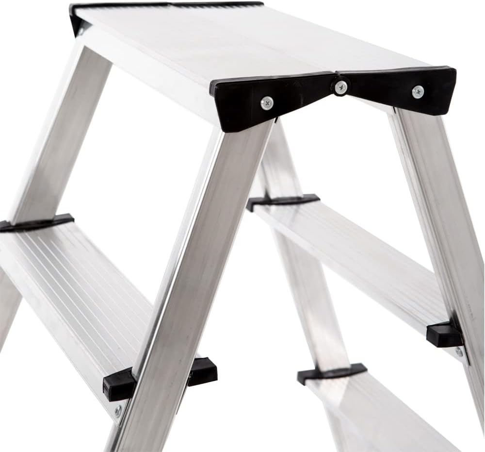 Aluleiter Zweiseitige Haushaltsleitern EN131 Stehleiter 2x2 2x3 2x4 Stufen 150KG (2x4-150)