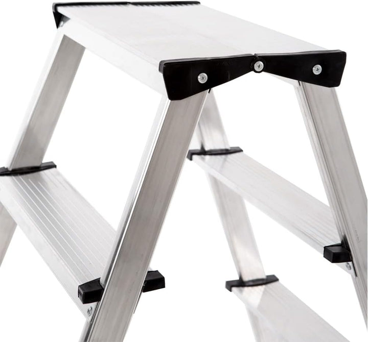 Aluleiter Zweiseitige Haushaltsleitern EN131 Stehleiter 2x2 2x3 2x4 Stufen 150KG (2x4-150)