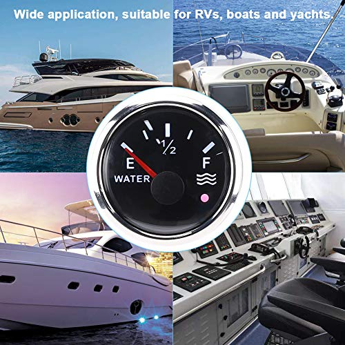 Wasserstandsanzeige, 52 mm/2 Zoll Wasserstandsanzeige 9-30 V DC Smart Alarm für Marineboot RV 0-190