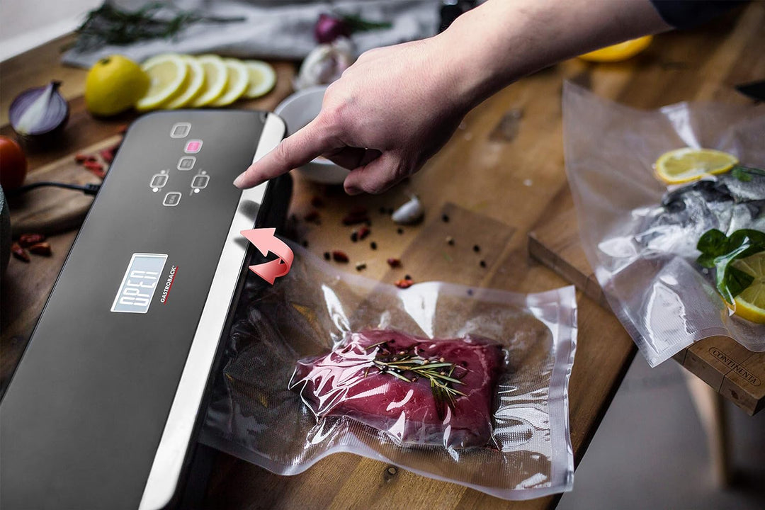 GASTROBACK #46013 Design Vakuumierer Advanced Pro, Sensor-Touch Bedienung 8 Liter/Min. Vakuumierleis