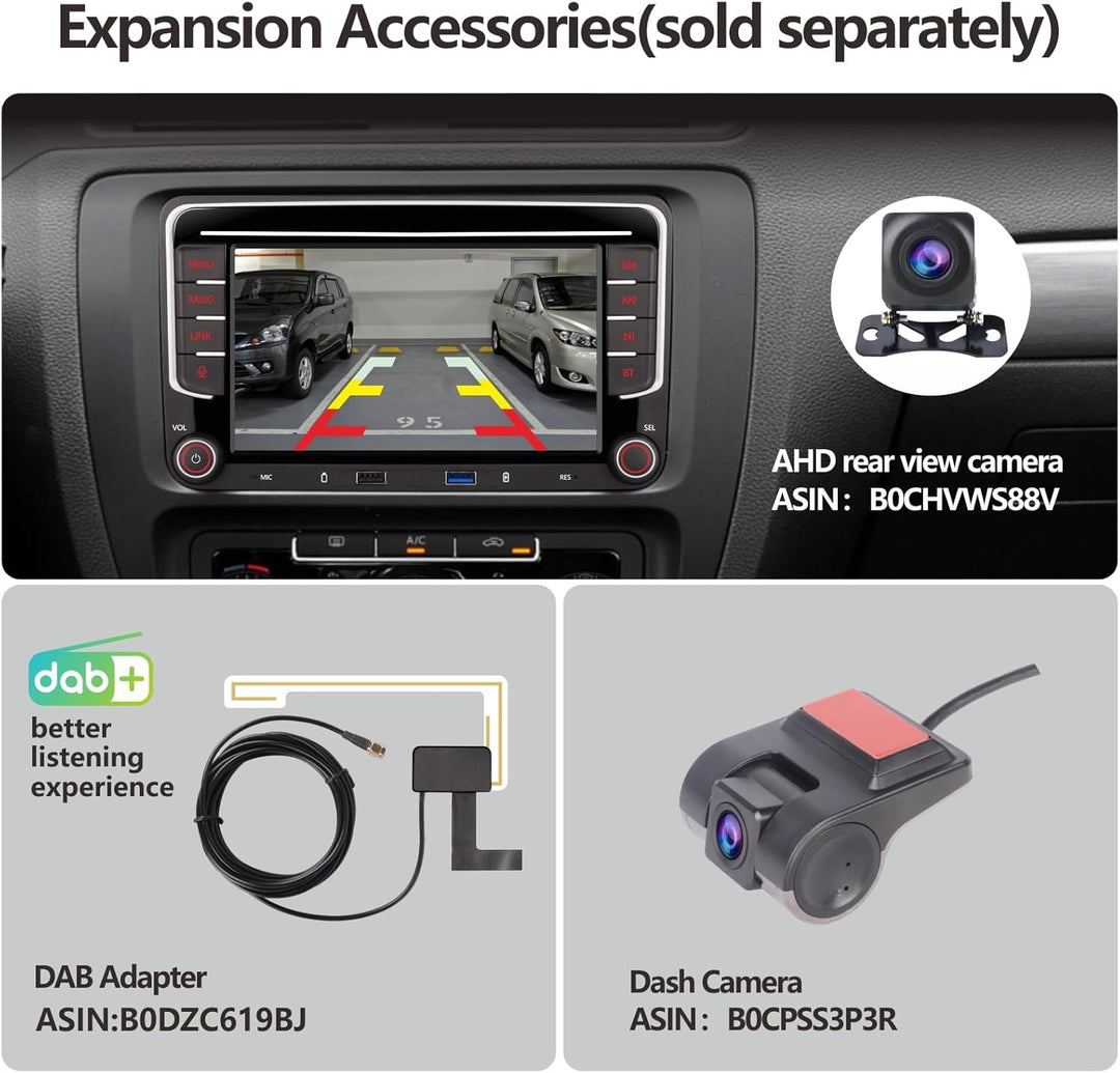 YZKONG Autoradio für VW Passat Golf MK5 Jetta Caddy EOS Tiguan mit CarPlay Android Auto, Double DIN