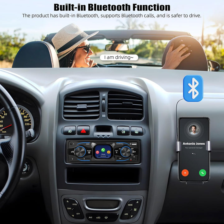 CAMECHO 1 Din 2.17 Zoll Smart Touch HD Bildschirm Auto Autoradio Bluetooth Handsfree Digital Media P