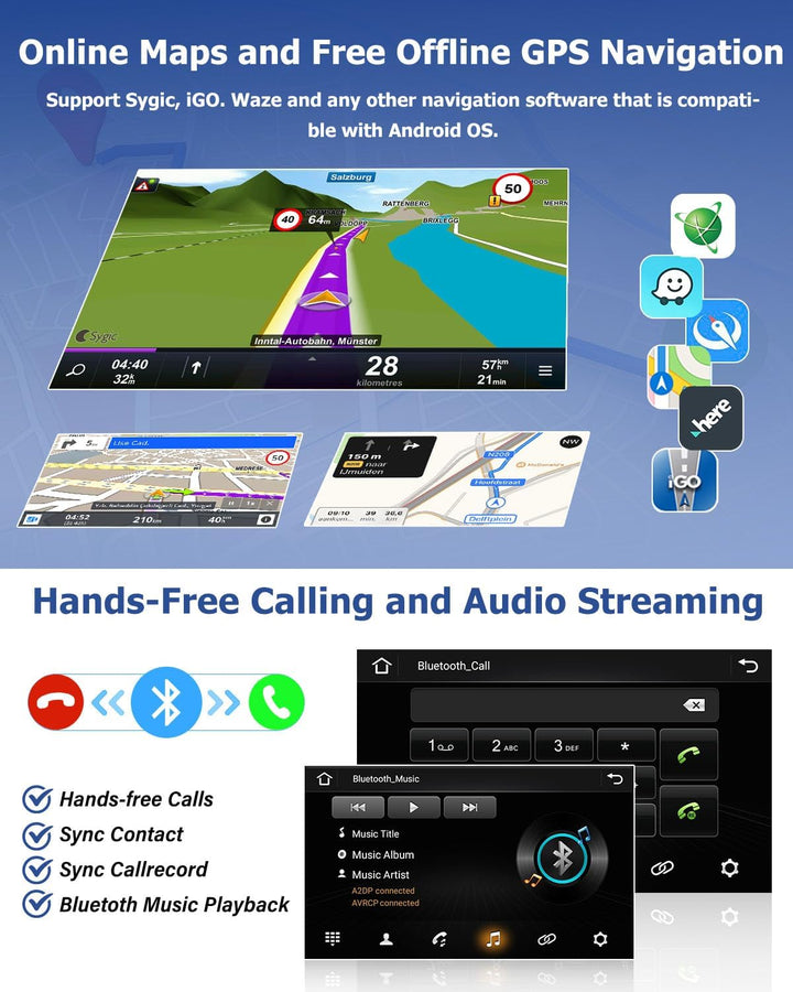 Hikity Android 13 Autoradio mit Navi für FIAT 500(2007-2015), 7 Zoll Touchscreen Auto Radio Bluetoot