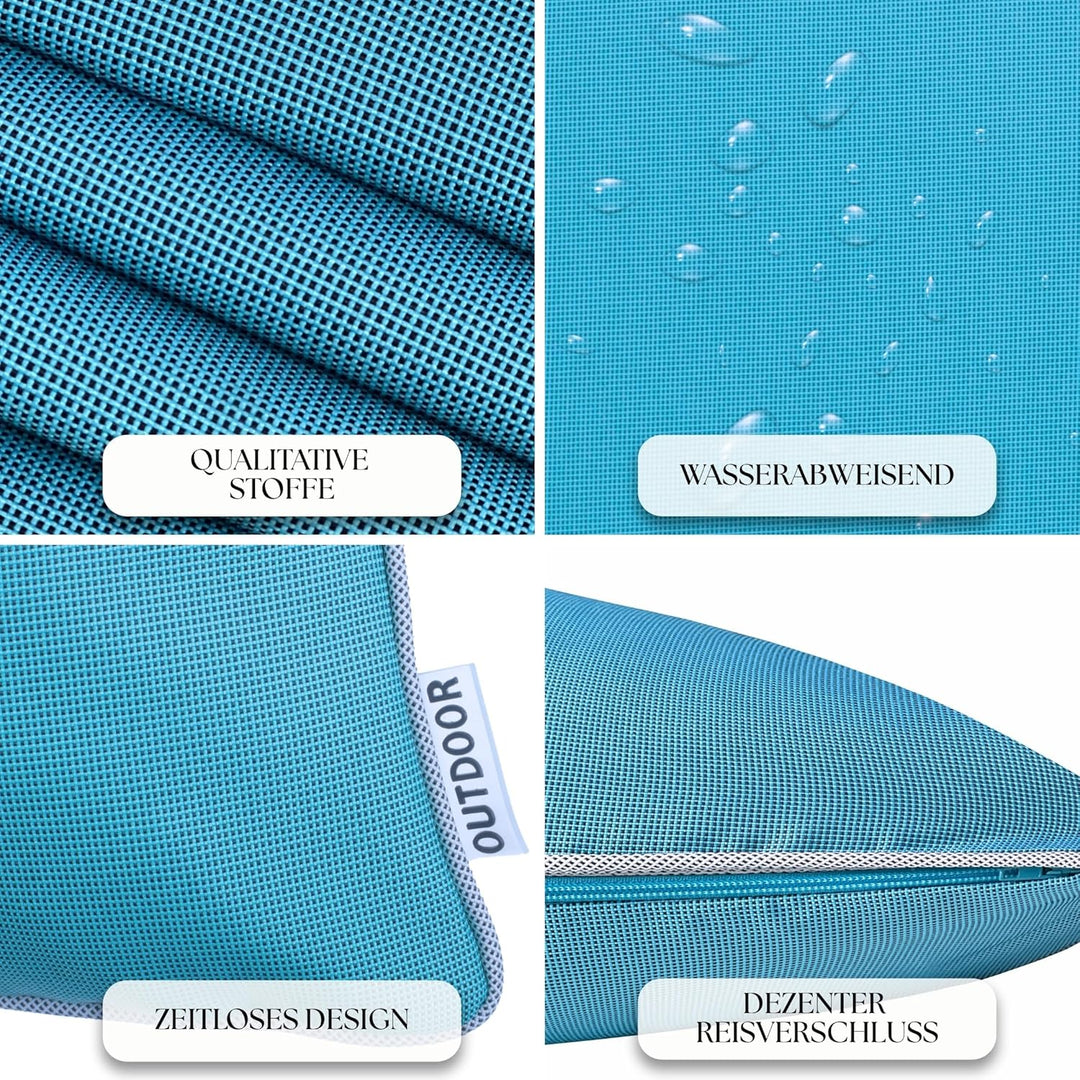 Brandsseller Outdoor Garten Kissen Dekokissen mit Paspel - Garngefärbt Uni Schmutz- und Wasserabweis