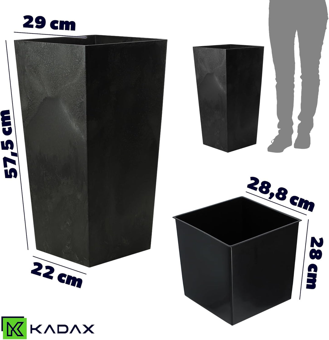 KADAX Blumentopf, Blumenkübel aus Kunststoff, Pflanzkübel für Blumen, Innen- und Aussenbereich, Gart