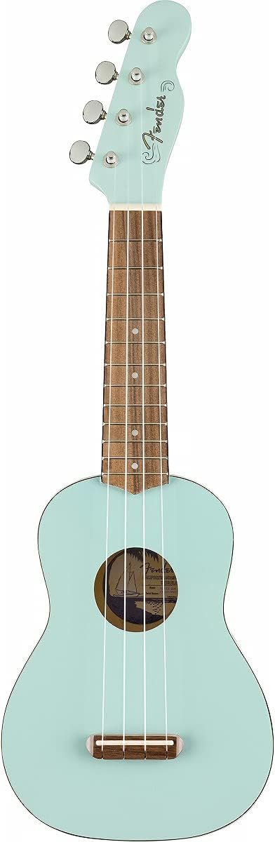 Fender Venice Sopran-Ukulele, Walnuss-Griffbrett, Daphne Blue blau, blau