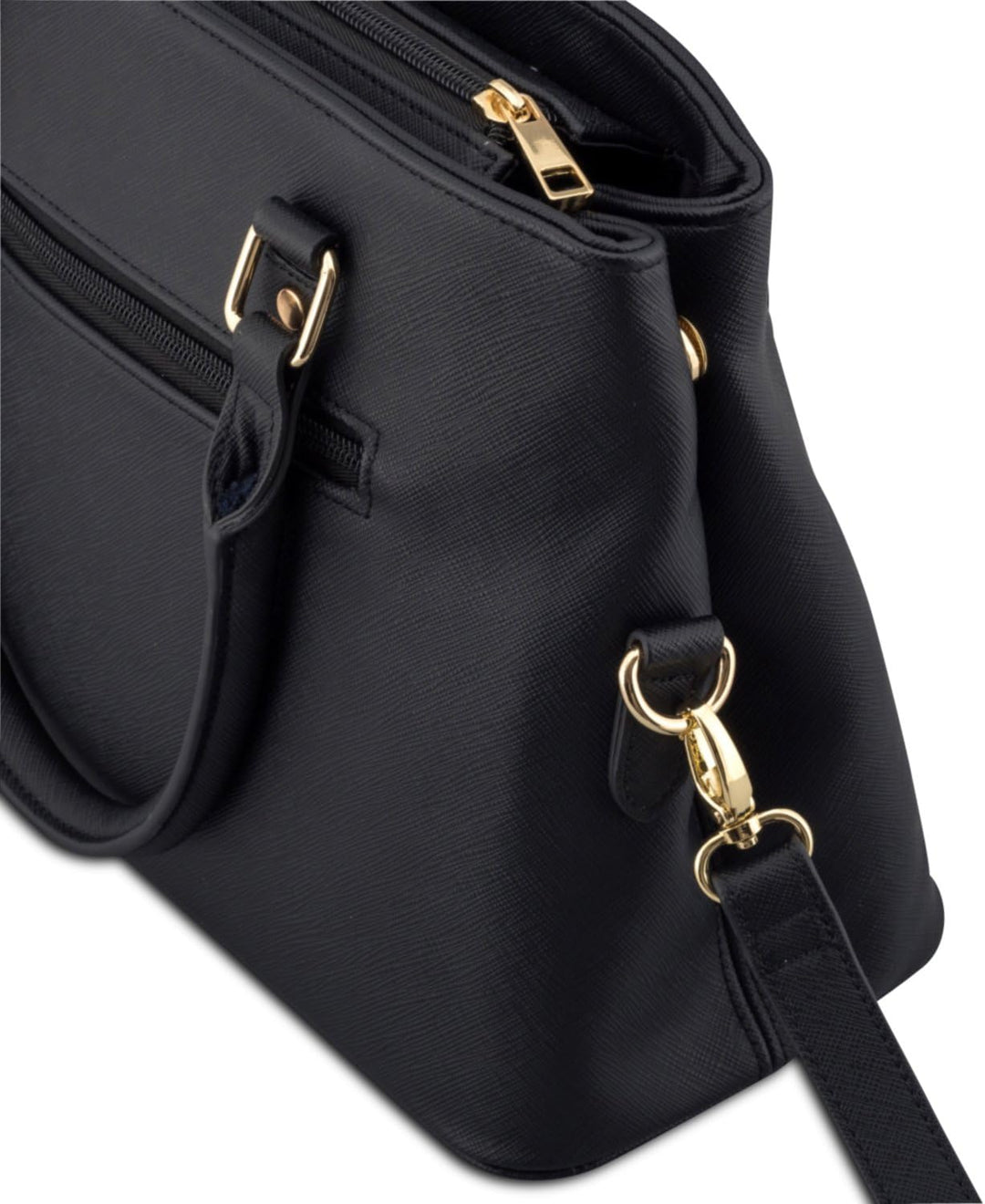 Expatrié Handtasche Damen Schwarz Julie Henkeltasche aus veganem Leder - PU Ledertasche Schultertasc