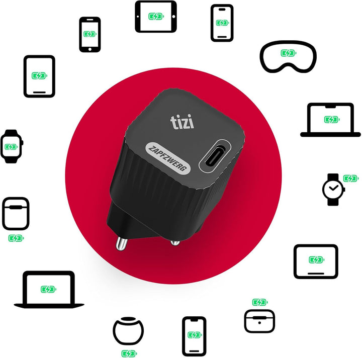 NEU equinux tizi Zapfzwerg (33W) - 1x USB-C Netzteil mit GaN Power Delivery, kompatibel mit Apple iP