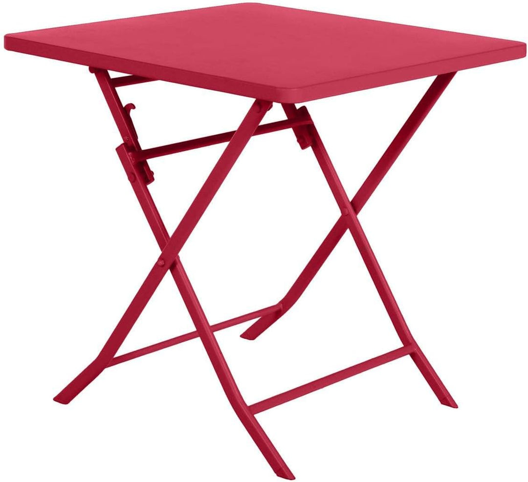 Hespéride Quadratischer klappbarer gartentisch Greensboro Granatapfel 2-sitzer aus epoxybehandeltem