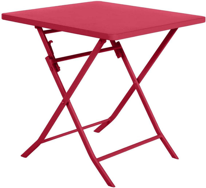 Hespéride Quadratischer klappbarer gartentisch Greensboro Granatapfel 2-sitzer aus epoxybehandeltem