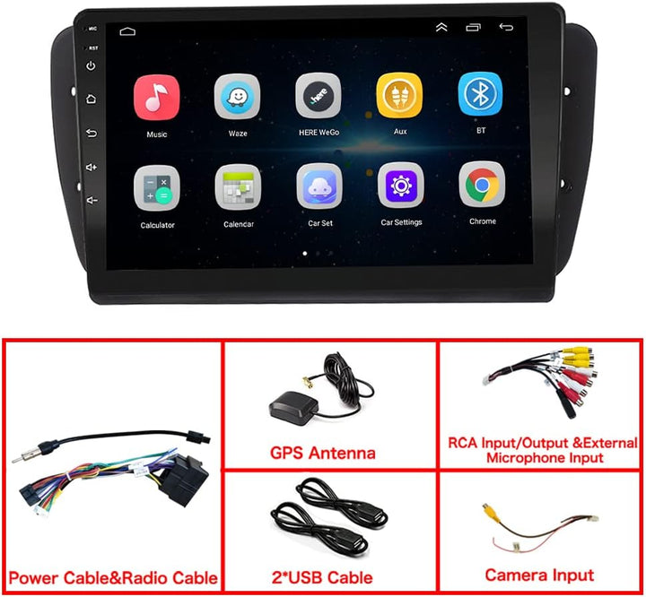 LEXXSON Carplay Radio Android Auto für Seat Ibiza 6J 2009–2013 | 9 Zoll kapazitiver Touchscreen GPS