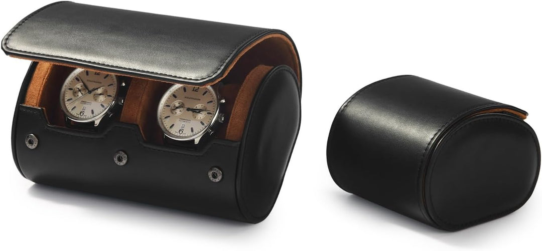Oirlv Luxus Pu Leder 2 Schlitze Uhrenrolle Reiseetui Aufbewahrungsetui Für Geschenkbox Weihnachten J