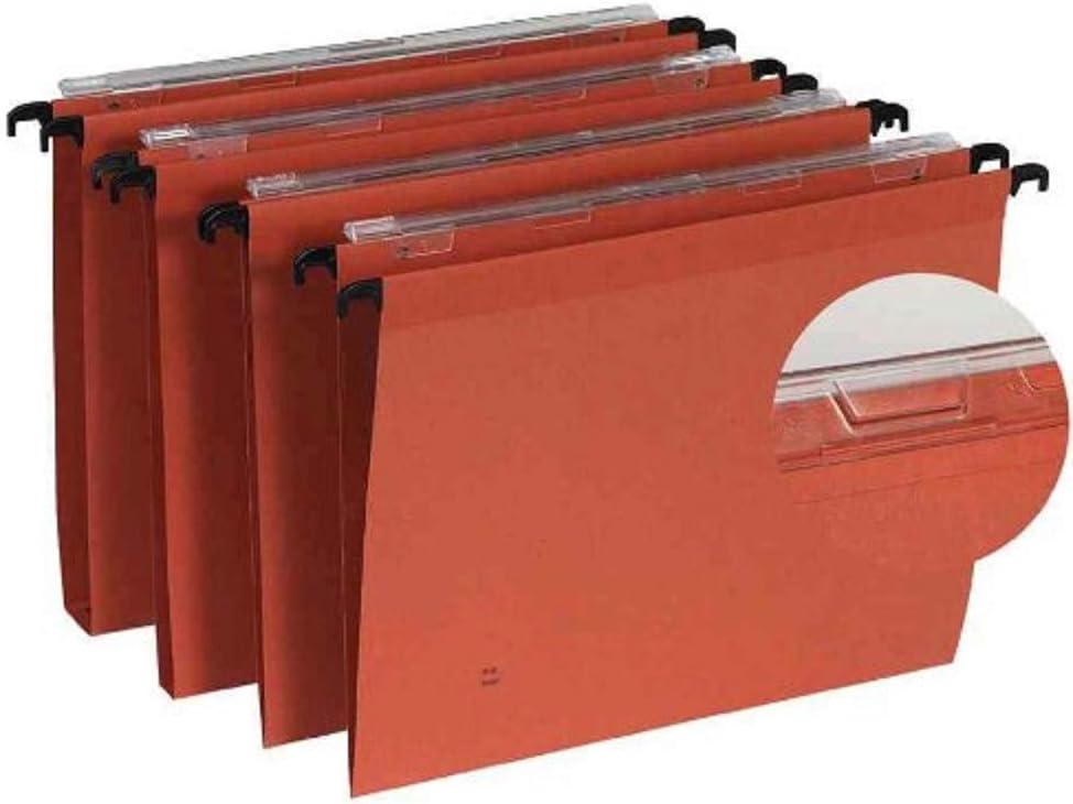 Esselte-Leitz Hängetasche (A4 mit Leinenfröschen) Kraft Orange-25 Stück Boden 15 mm Schublade, Boden