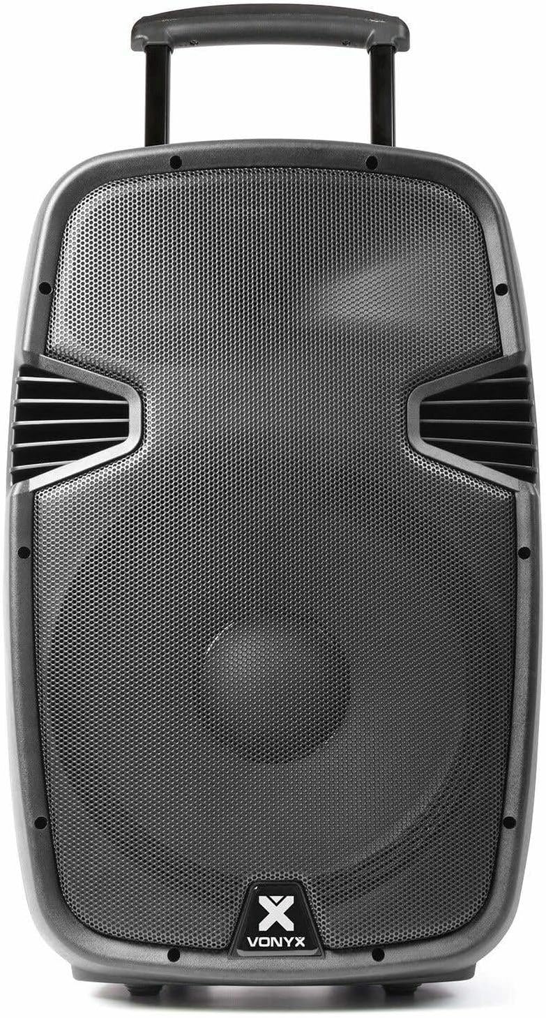 Vonyx SPJ-PA915 - Mobiler Party Lautsprecher mit Akku, 700 Watt, Karaoke Anlage mit 2 Mikrofonen, Mu