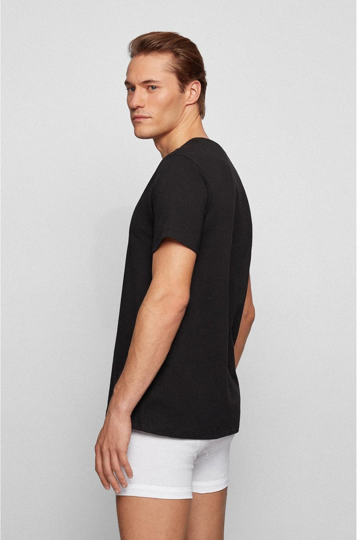 BOSS Herren Business Kurzarm Shirt T-Shirt 2P CO 2er Pack, S Black1