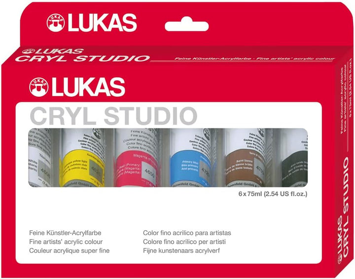 LUKAS Cryl Studio Acrylfarben-Set 6 x 75 ml 75 ml (6er Pack), 75 ml (6er Pack)