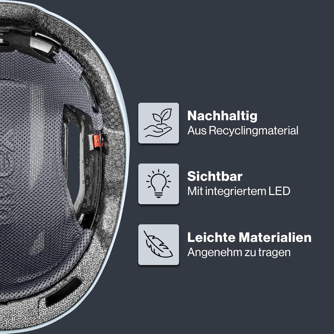 uvex urban planet LED - nachhaltiger Fahrradhelm für Damen und Herren cloud matt 58-61 cm, cloud mat