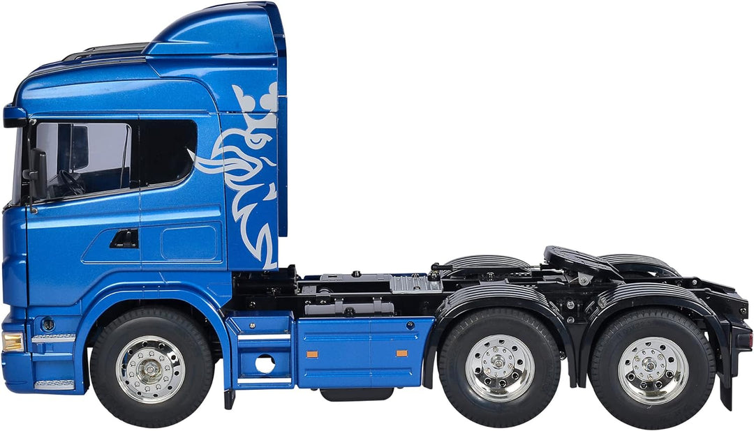 TAMIYA 56327 1:14 RC Scania R620 6x4 Highl.blau lackiert - LKW Bundle inklusive Fernsteuerung (FS Re