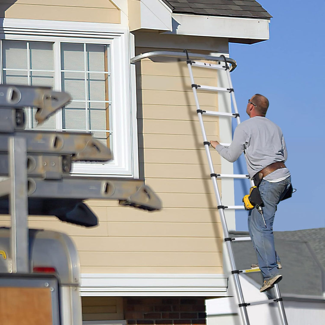 Ansobea Teleskopleiter Aluminiumleiter Ausziehbar Leiter Maximale Tragkraft von 150kg Ausziehleiter